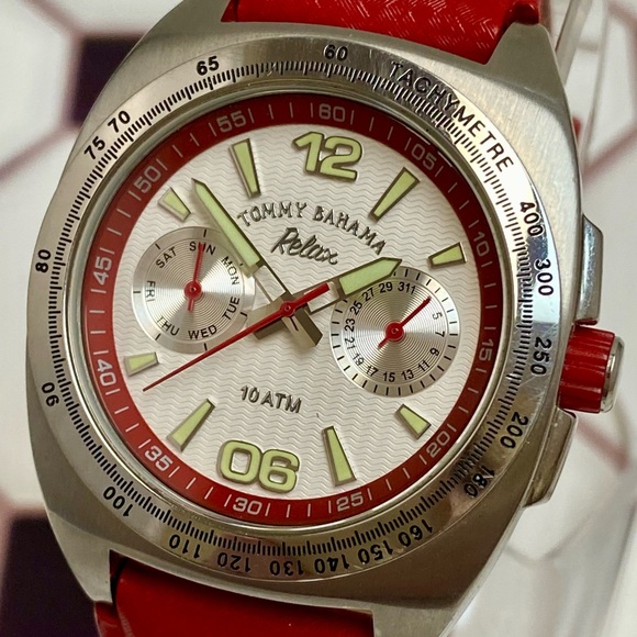 Tommy Diver With Strap Style Multifunction Rally Bahama Watch Red